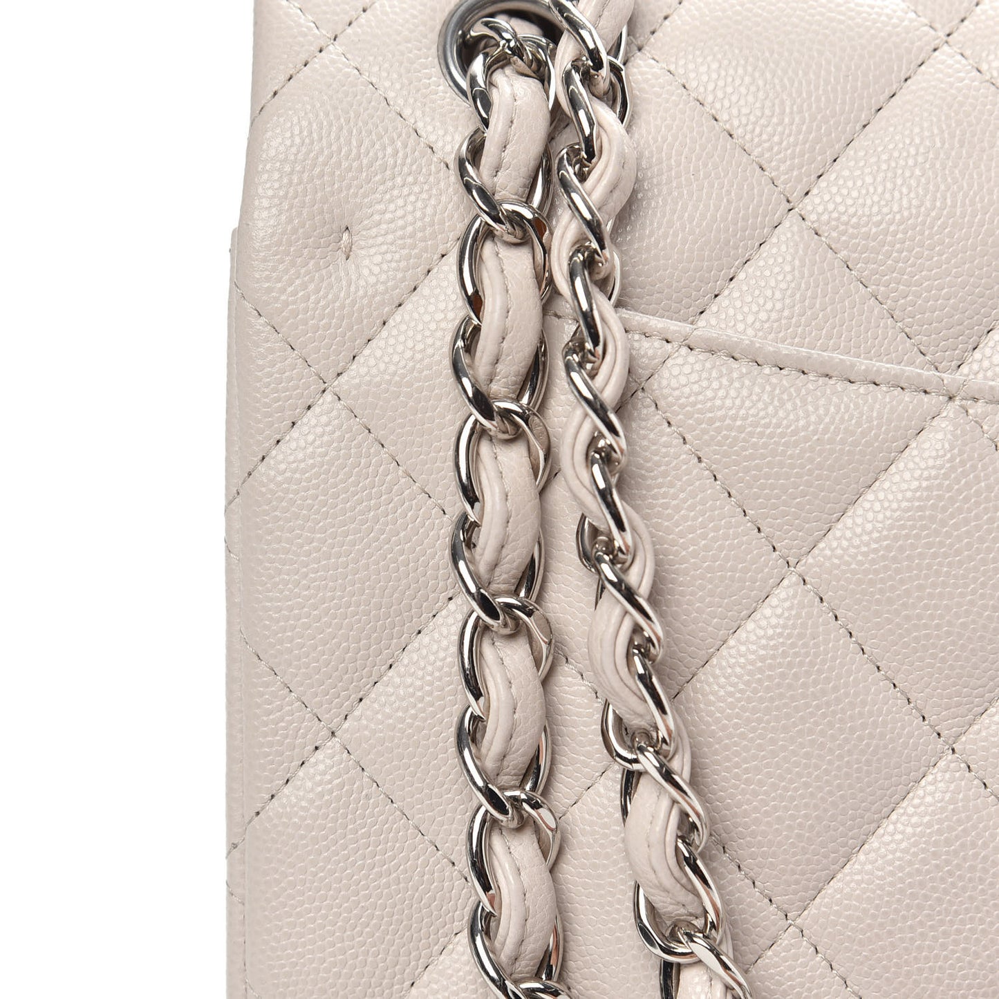 Caviar Quilted Jumbo Double Flap Ivory