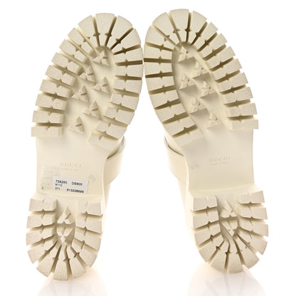 Gucci Cordovan Lux Womens Horsebit Platform Mary Jane Loafers 37.5 Off White 6 of 10