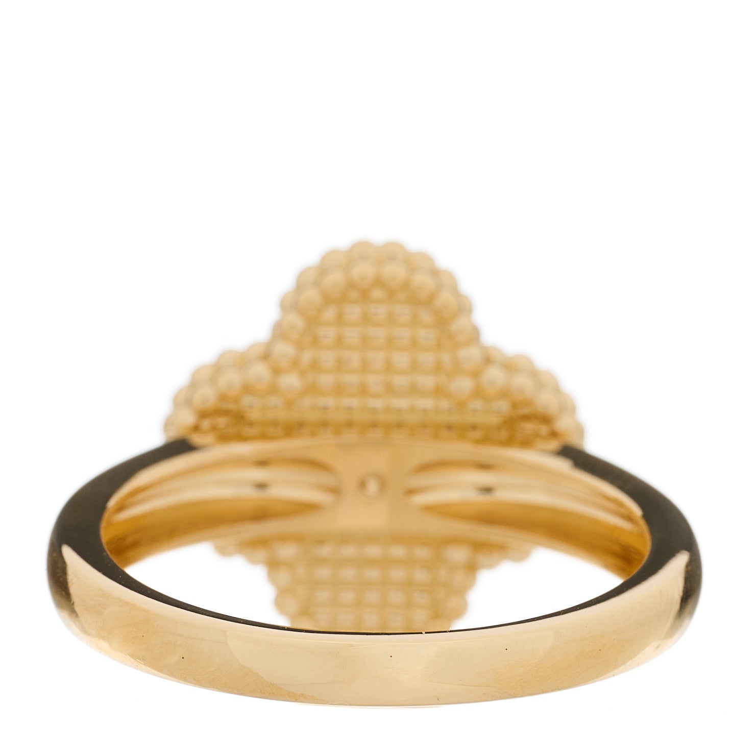 Van Cleef & Arpels 18K Yellow Gold Black Onyx Diamond Vintage Alhambra Ring 57 8 3 of 5
