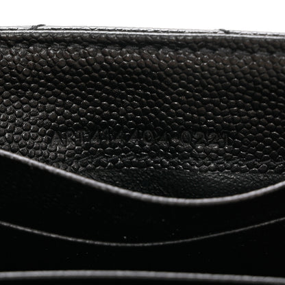 Saint Laurent Grain De Poudre Matelasse Chevron Small Monogram Envelope Wallet Black 7 of 8