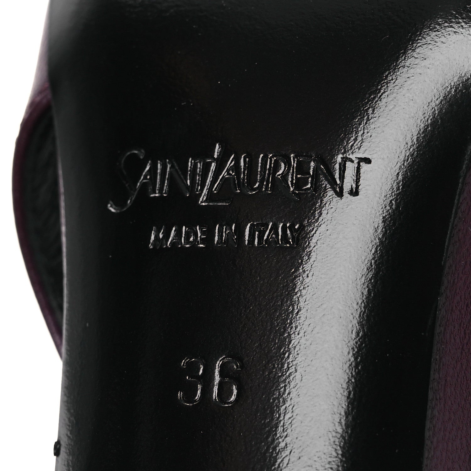Saint Laurent Nappa Babylone Breteuil Slingback Pumps 36 Bordeaux 8 of 12
