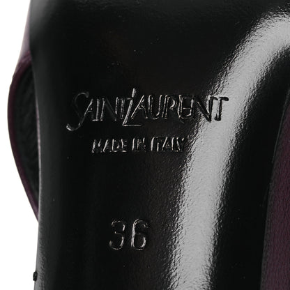 Saint Laurent Nappa Babylone Breteuil Slingback Pumps 36 Bordeaux 8 of 12