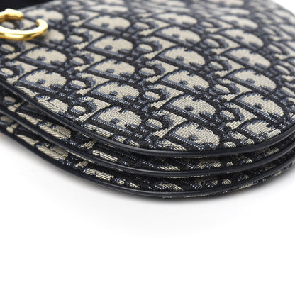 Christian Dior Oblique Saddle Pouch With Strap Navy Blue 10 of 10