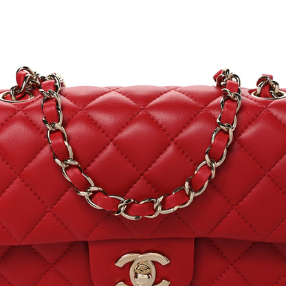 Chanel Lambskin Quilted Mini Rectangular Flap Red 8 of 11