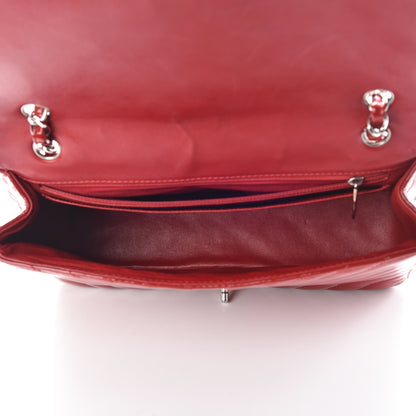 Chanel Patent Chevron Quilted Jumbo Single Flap Red 6 of 15