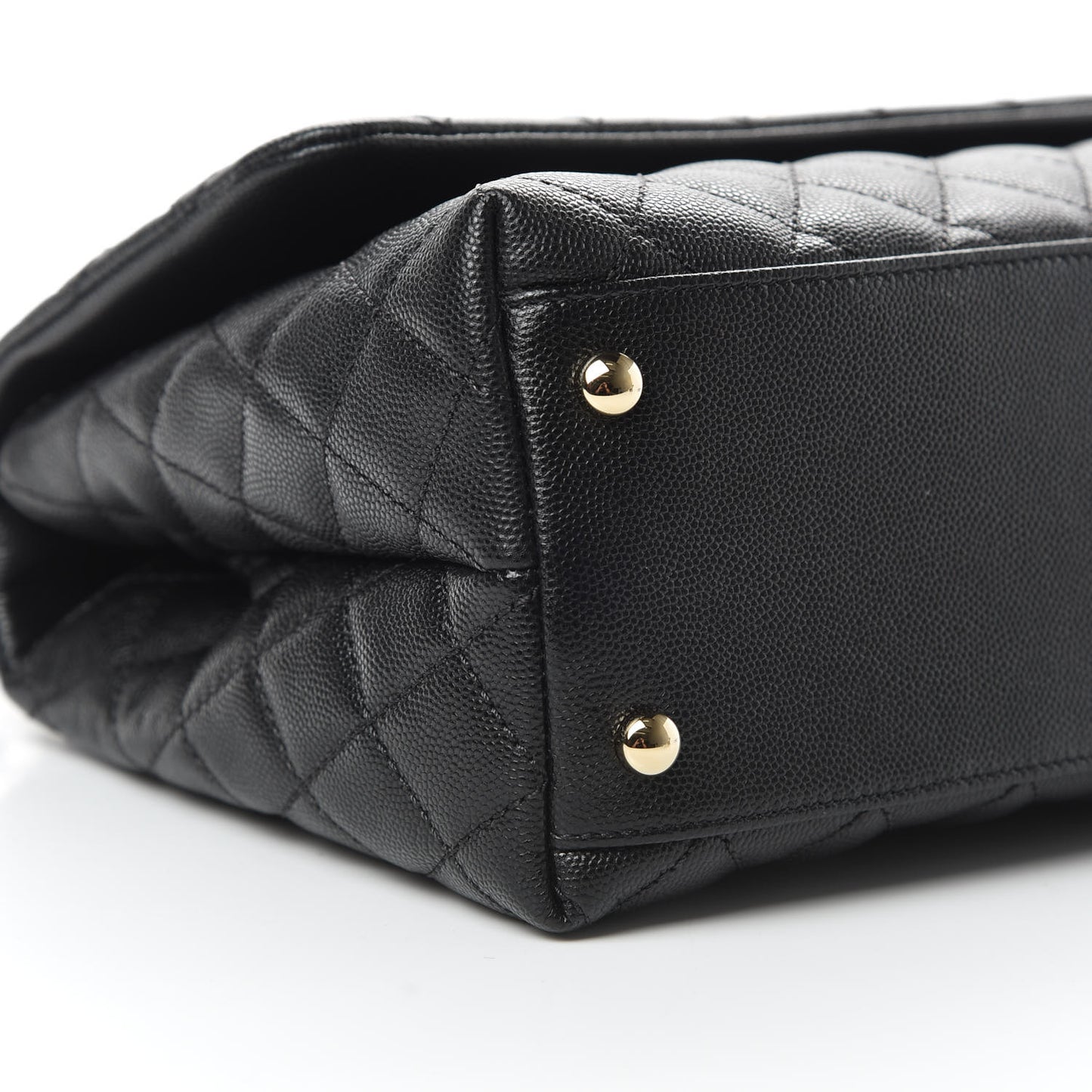 Caviar Quilted Small Coco Handle Flap Black