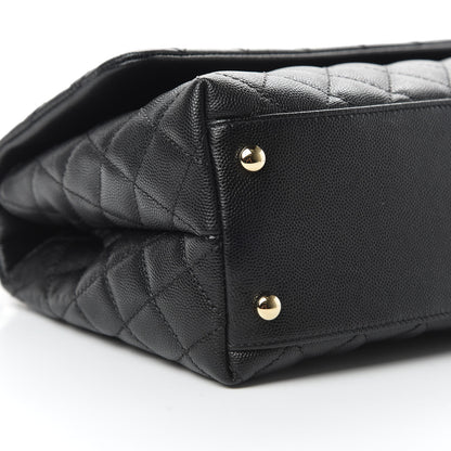 Chanel Caviar Quilted Small Coco Handle Flap Black 10 of 12