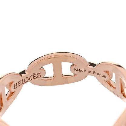 Hermes 18K Rose Gold PM Chaine d'Ancre Enchainee Ring 59 8.75 5 of 8