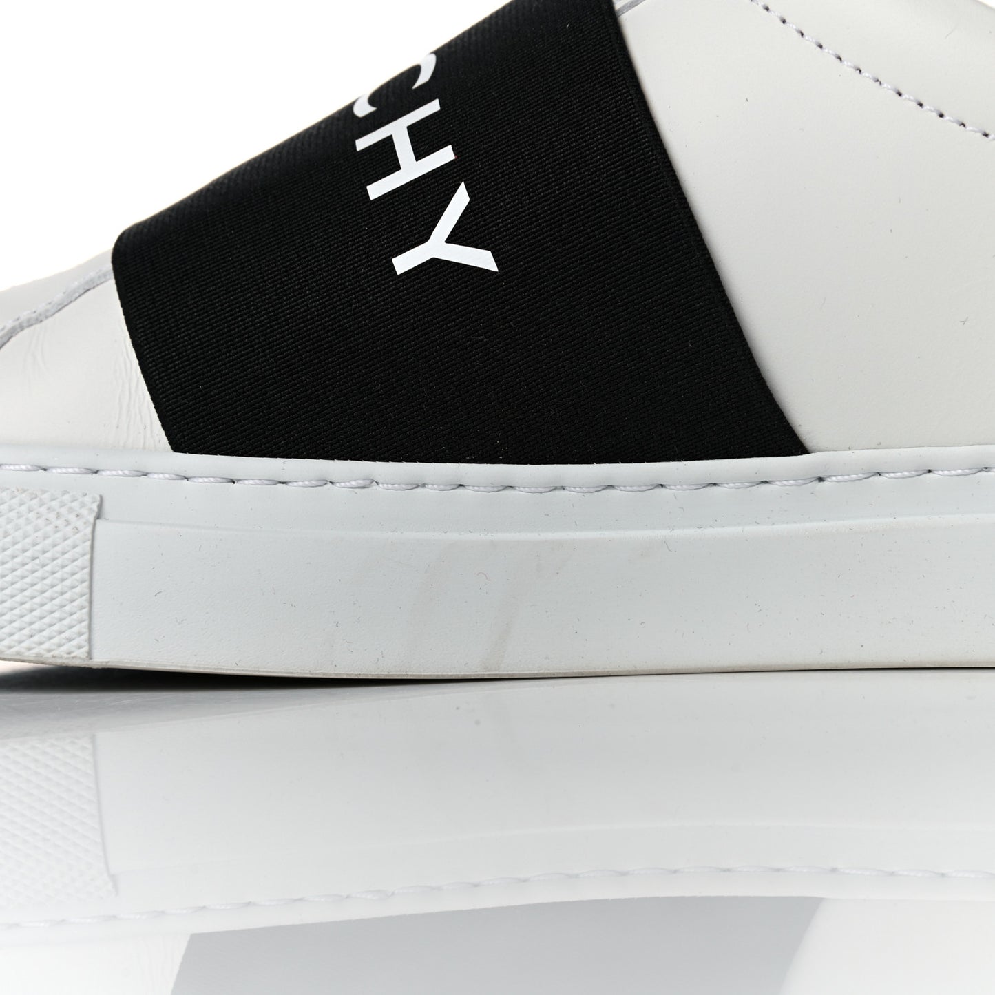 Calfskin Band Logo Womens Urban Street Sneakers 40 White Black