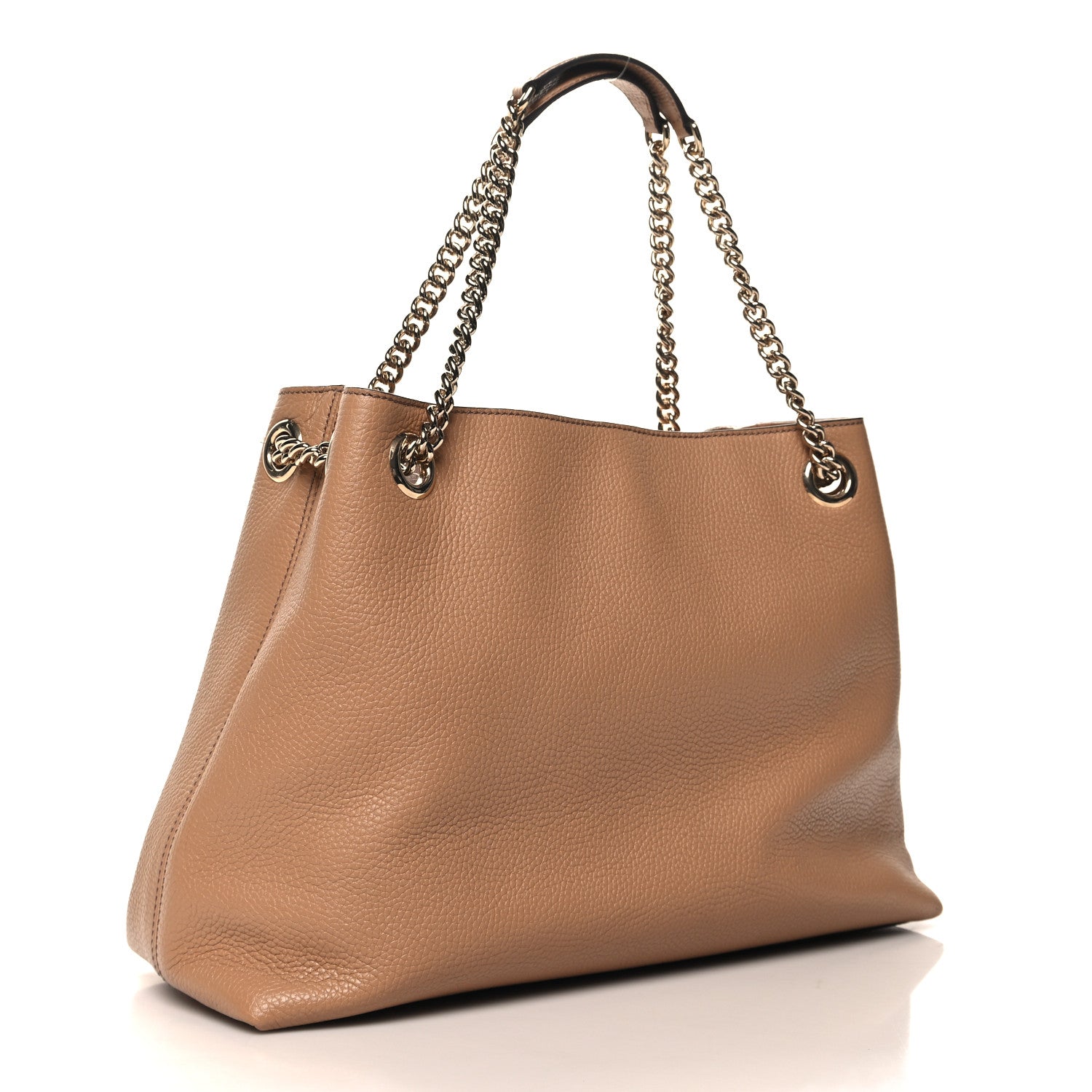 Gucci Pebbled Calfskin Medium Soho Chain Shoulder Bag Camelia 3 of 11