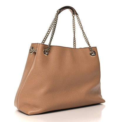 Gucci Pebbled Calfskin Medium Soho Chain Shoulder Bag Camelia 3 of 11