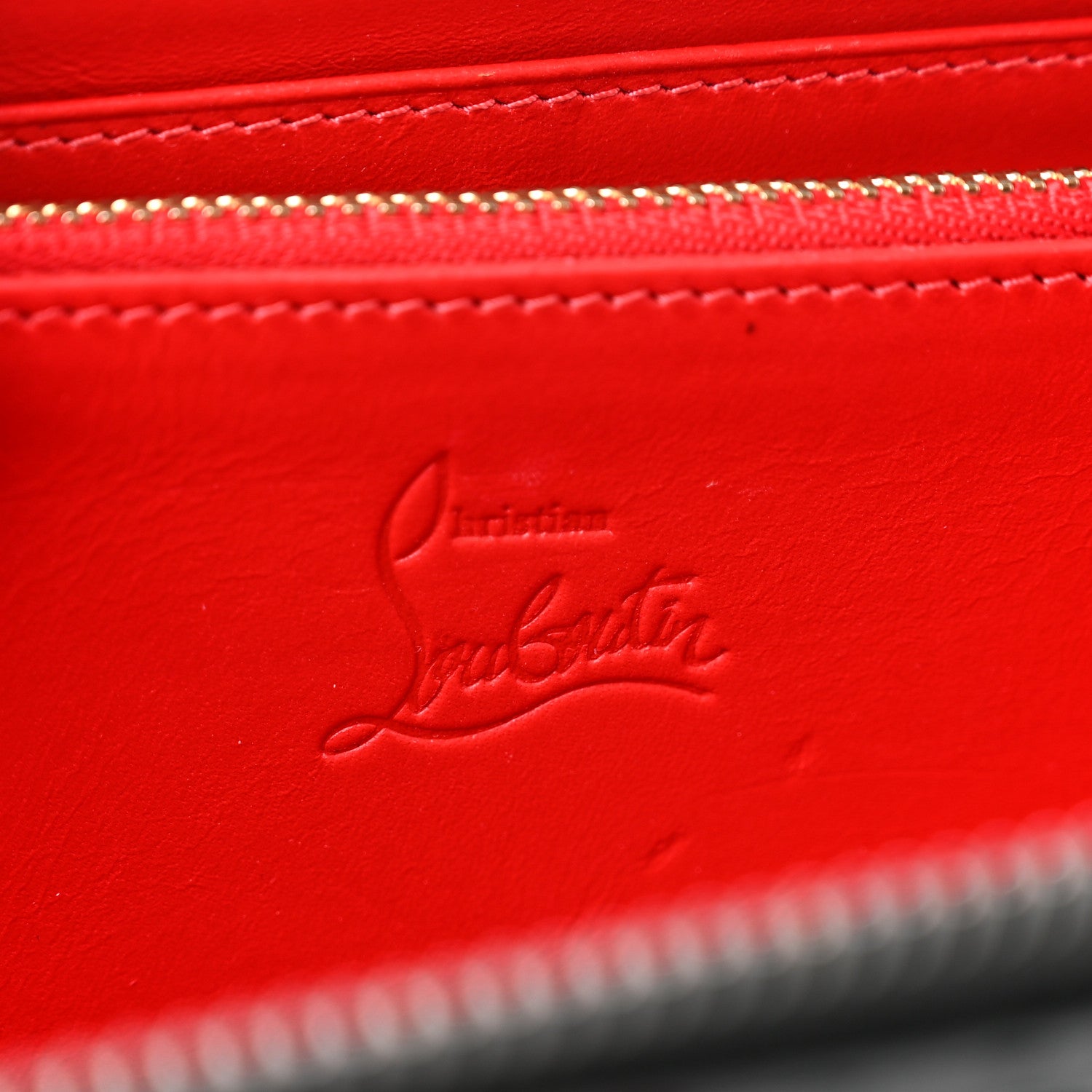 Christian Louboutin Patent Panettone Spiked Valentines Zip Around Wallet Black Fuchsia 6 of 7