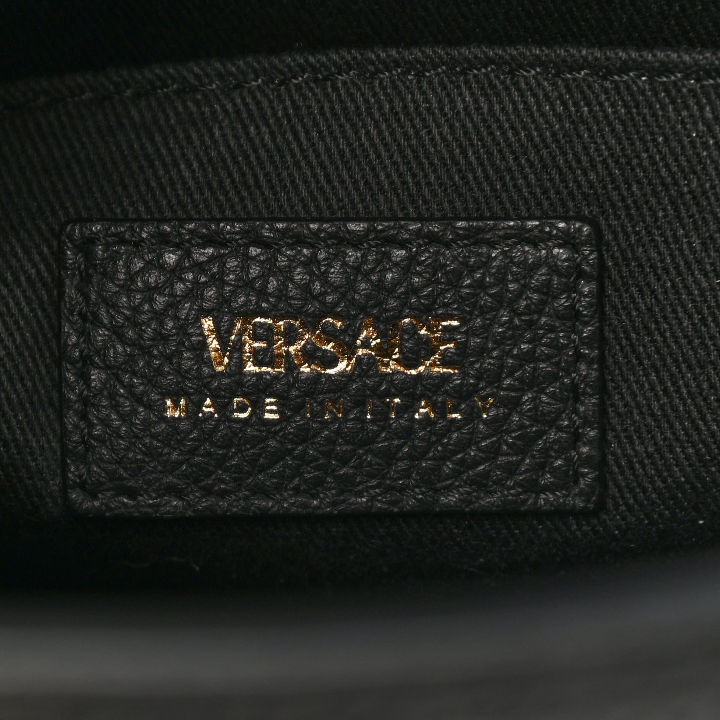 Grainy Calfskin Virtus Top Handle Tote Black