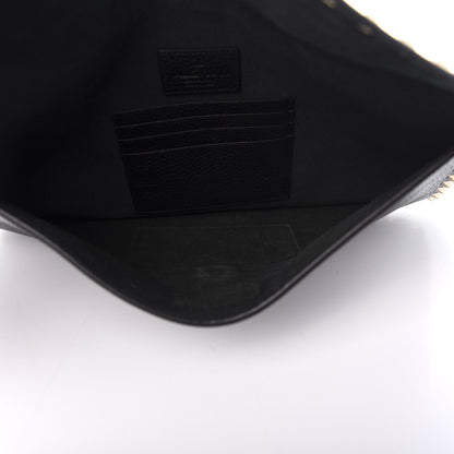 Valentino Garavani Pebbled Calfskin Large Rockstud Envelope Clutch Black 5 of 9