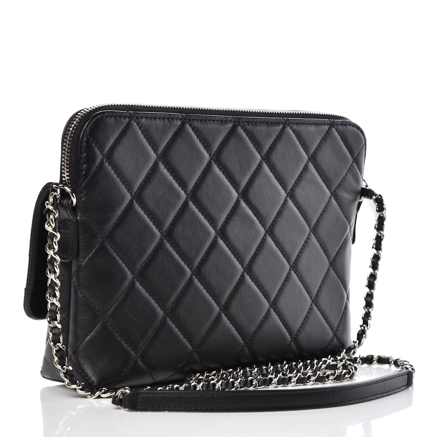 Calfskin Quilted Crossbody Bag Black