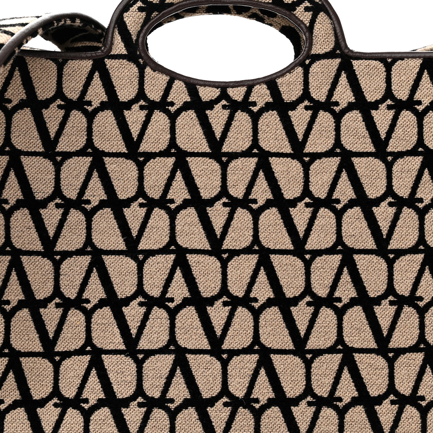 Valentino Garavani Toile Iconographe Goatskin Le Troisieme Shopping Bag Naturale Black Fondant 8 of 14