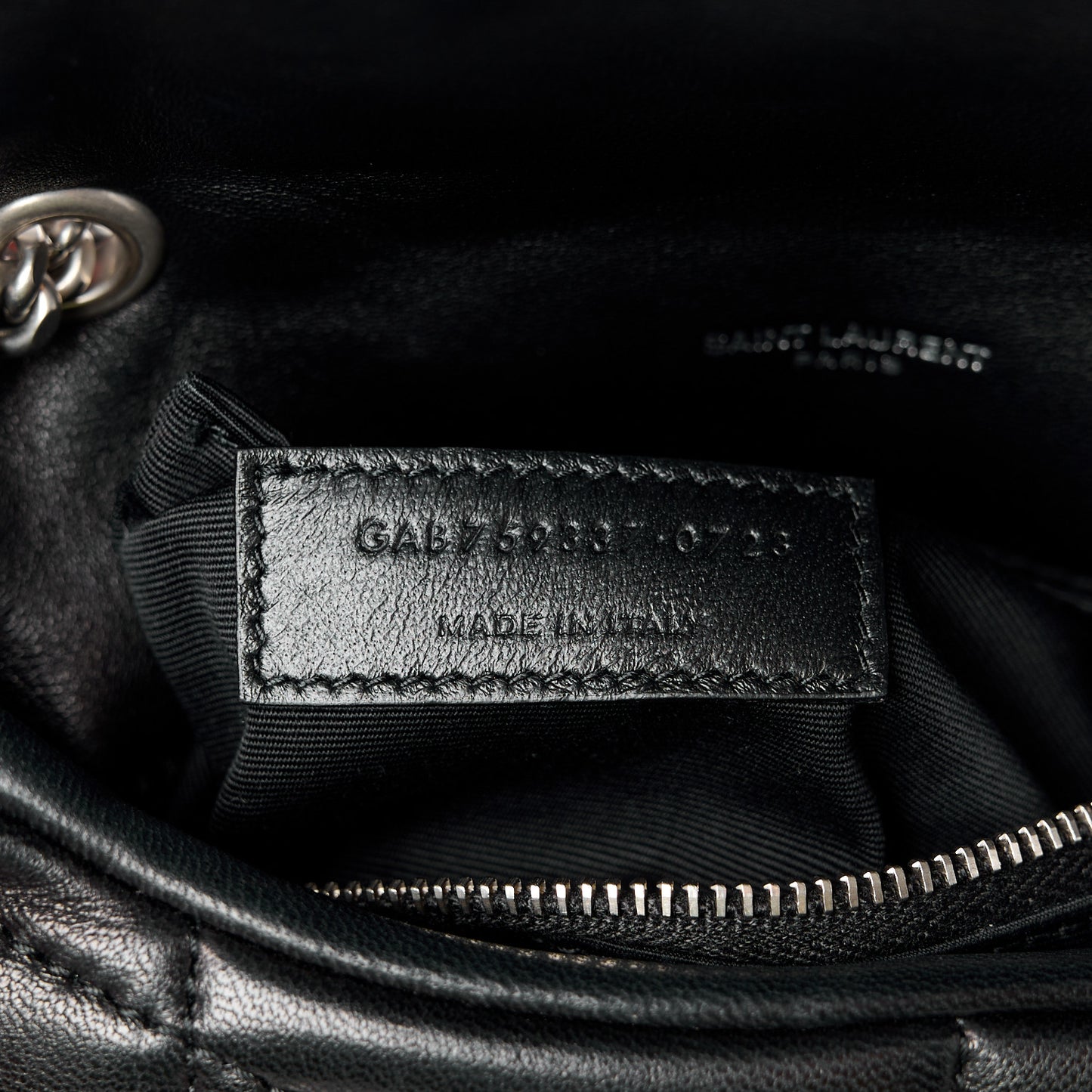 Lambskin Quilted Toy Loulou Puffer Monogram Chain Satchel Black