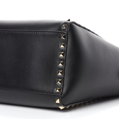 Valentino Garavani Vitello Rockstud Double Handle Tote Black 7 of 10