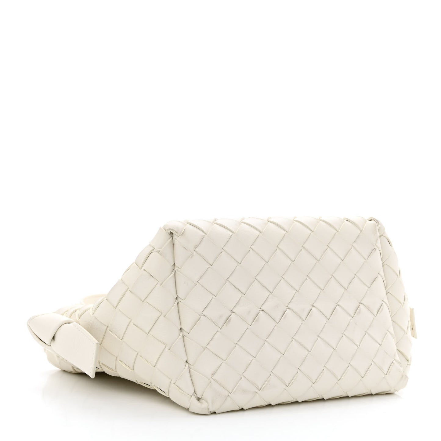 Nappa Intrecciato Tie Shoulder Bag White
