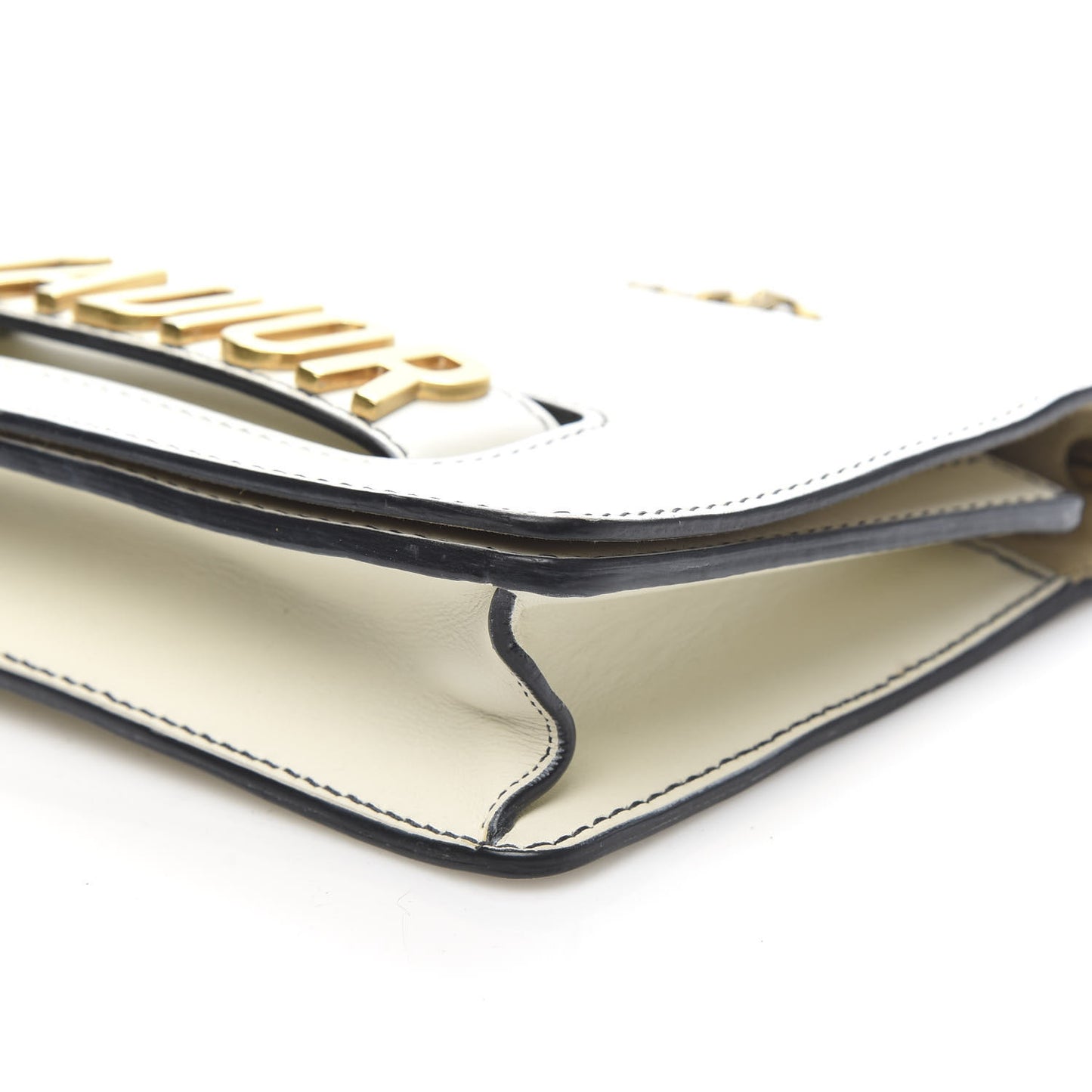 Calfskin J'Adior Chain Flap Bag Off White