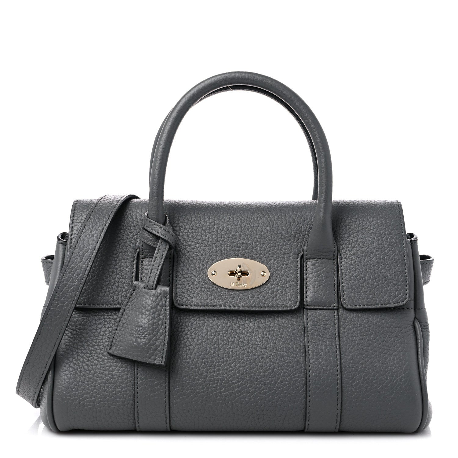 Mulberry Classic Grain Small Bayswater Satchel Mole Grey 1 of 8