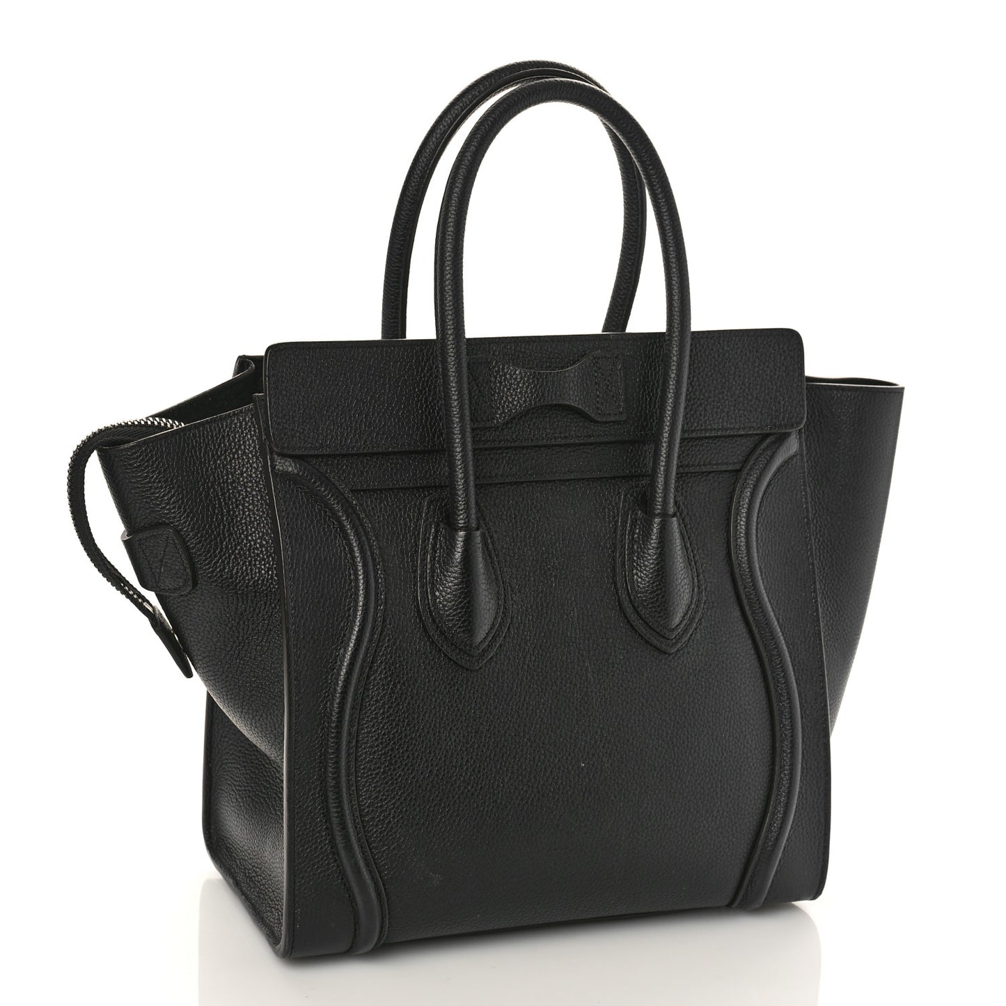 Drummed Calfskin Micro Luggage Black