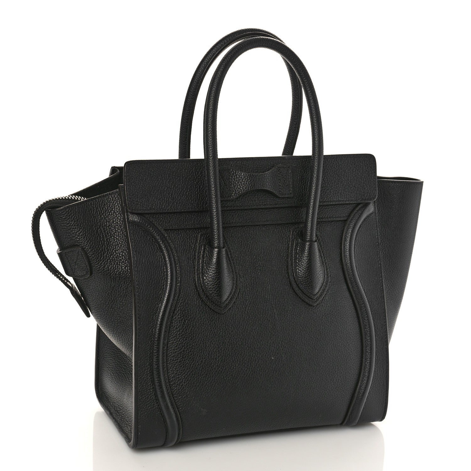 Celine Drummed Calfskin Micro Luggage Black 3 of 9