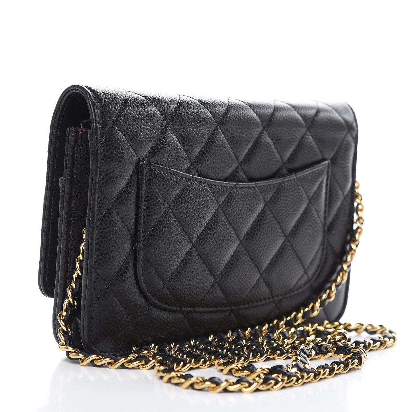 Caviar Quilted Wallet On Chain WOC Black