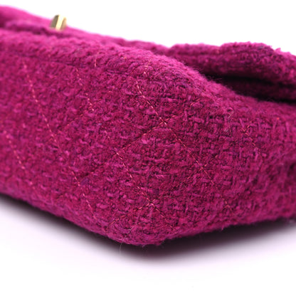 Chanel Tweed Quilted Double Flap Fuchsia 10 of 11