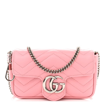 Gucci Calfskin Matelasse Super Mini GG Marmont Shoulder Bag Wild Rose 1 of 11