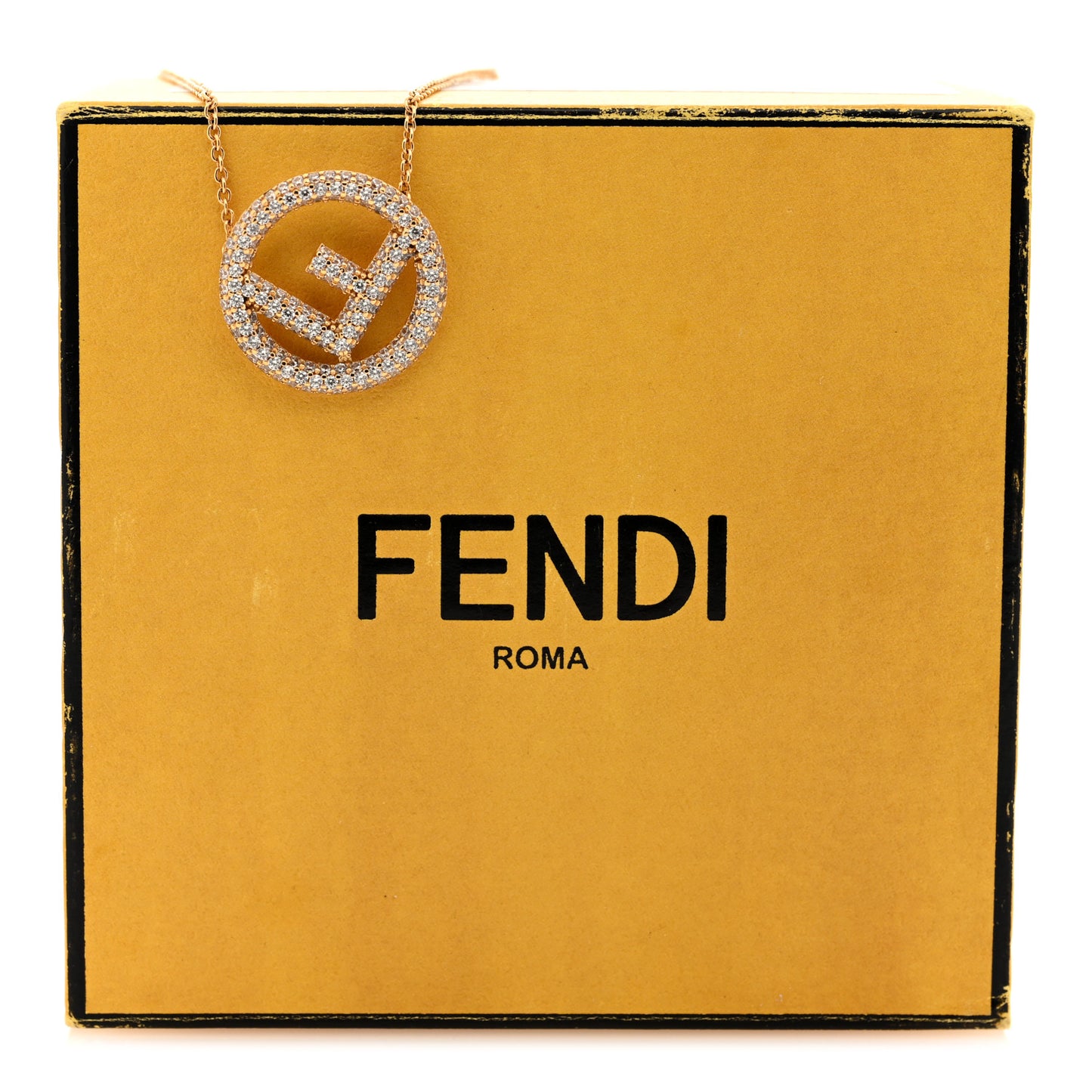 Brass Crystal F is Fendi Necklace Gold