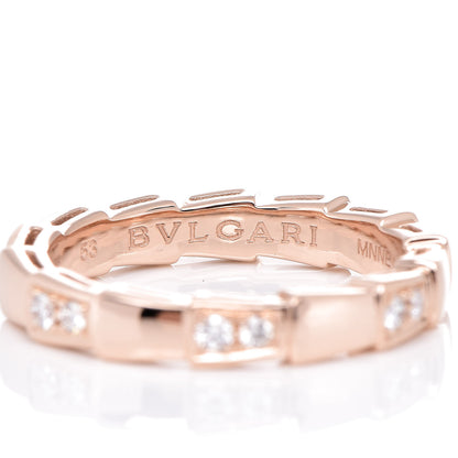 Bulgari 18K Rose Gold Diamond Serpenti Band Ring 53 6.5 4 of 5