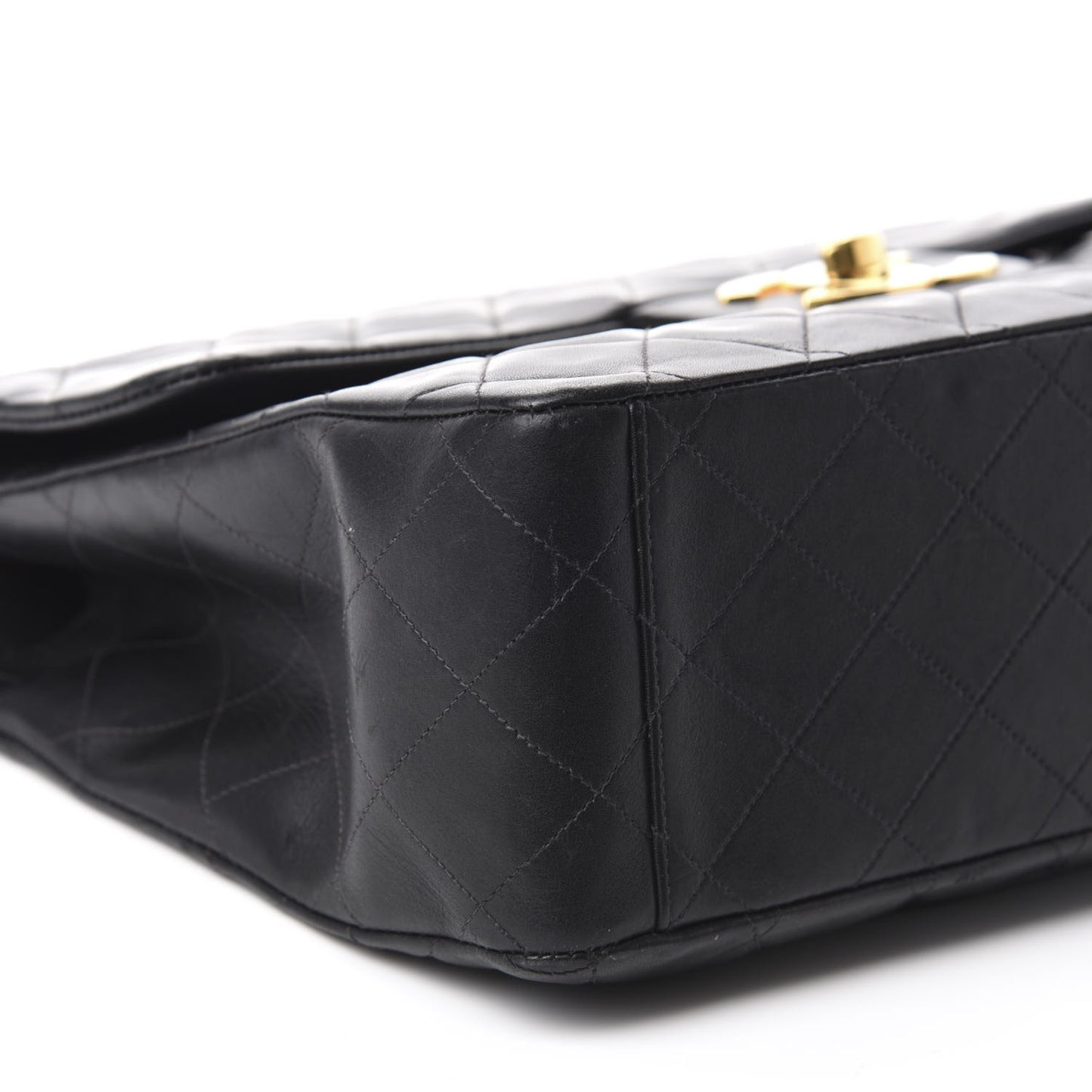 Lambskin Quilted XL Jumbo Single Flap Black