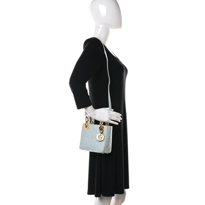Christian Dior Lambskin Cannage Mini Lady Dior Light Blue 2 of 12