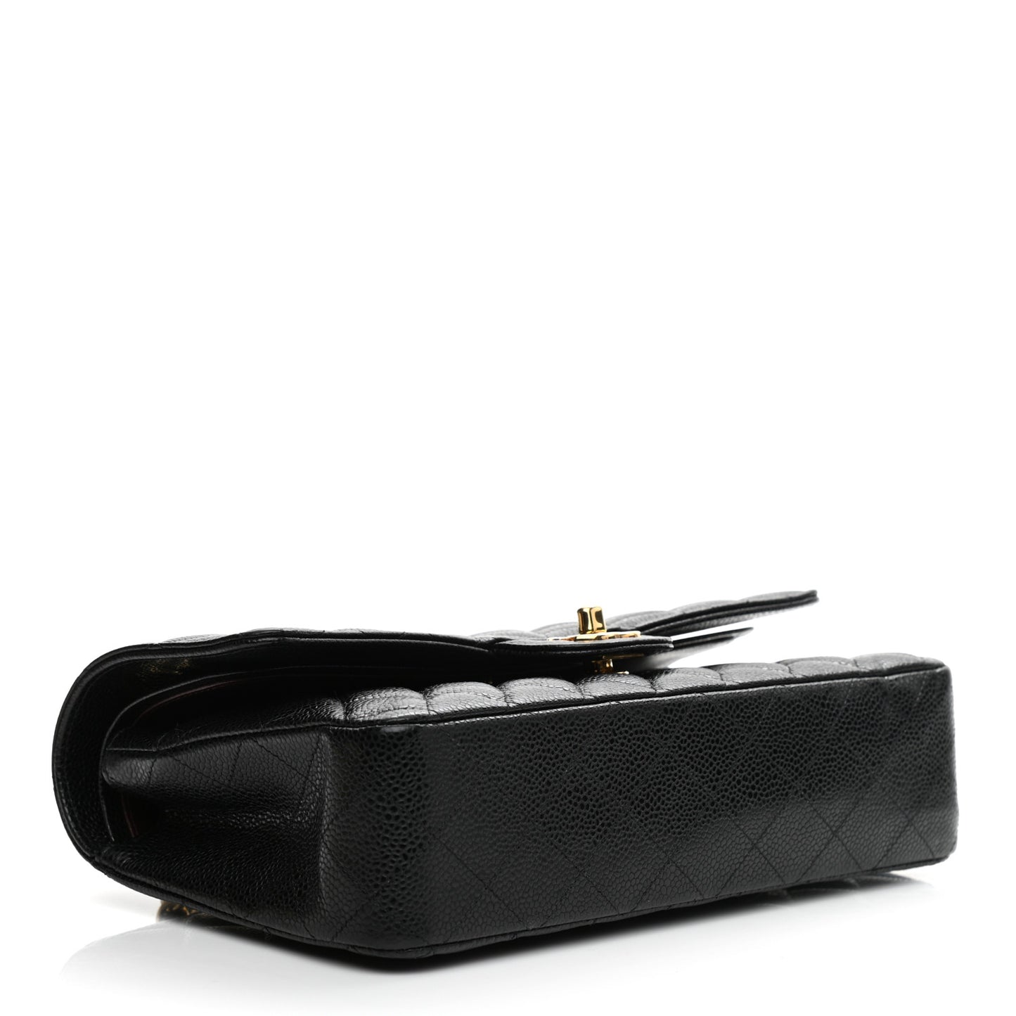Caviar Quilted Medium Double Flap Black