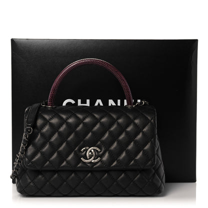 Chanel Caviar Lizard Quilted Small Coco Handle Flap Black 13 of 13