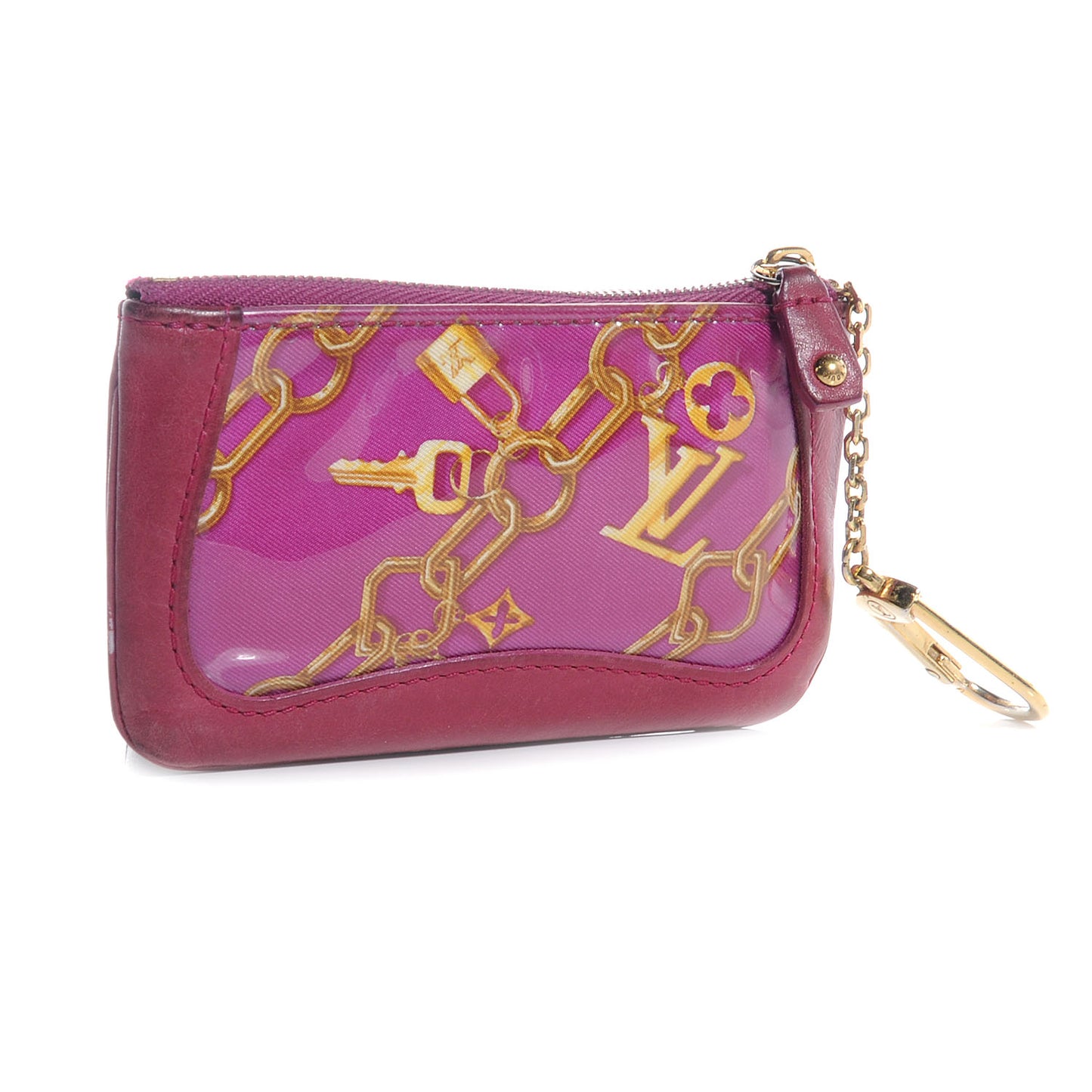 Monogram Charms Key Pouch Fuchsia