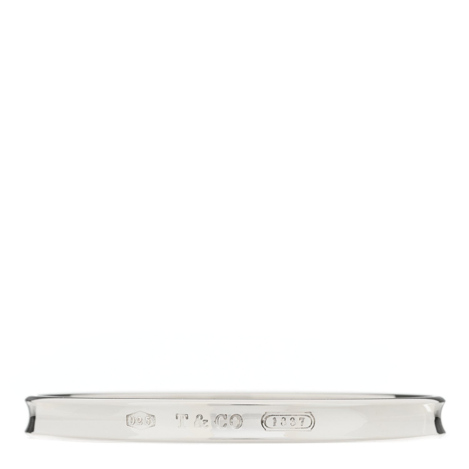 Tiffany Sterling Silver Narrow 1837 Bangle Bracelet 1 of 3