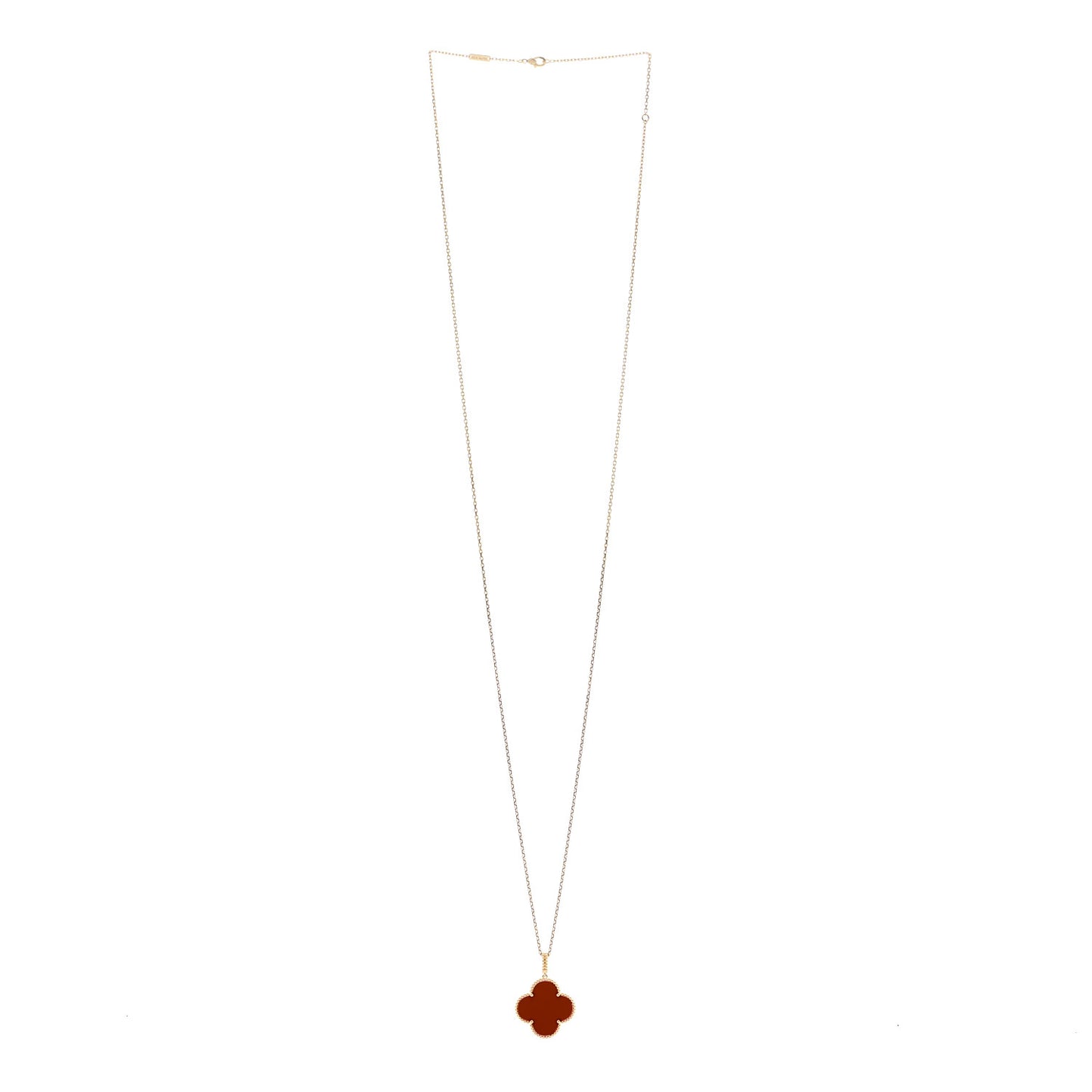 18K Yellow Gold Carnelian Magic Alhambra Long Necklace
