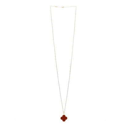 Van Cleef & Arpels 18K Yellow Gold Carnelian Magic Alhambra Long Necklace 3 of 6
