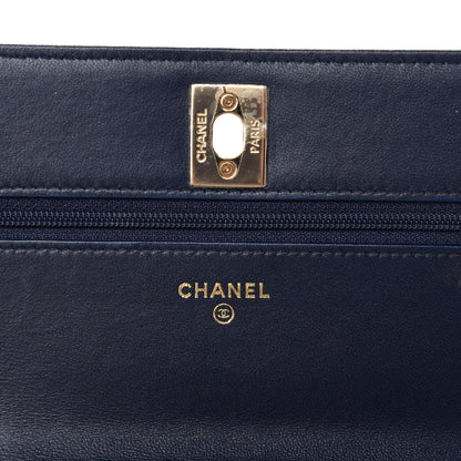 Chanel Lambskin Quilted Trendy CC Wallet On Chain WOC Navy 8 of 11