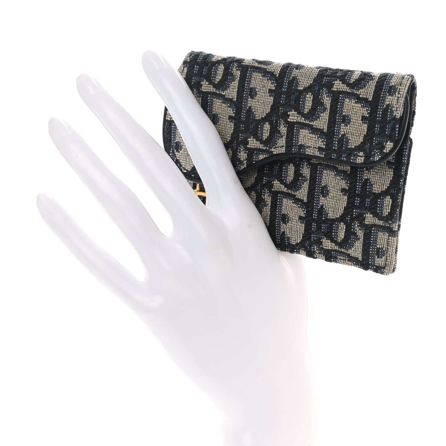 Oblique Saddle Card Holder Blue