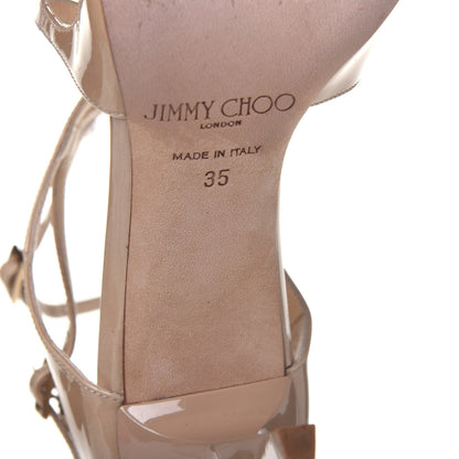 Jimmy Choo Patent Calfskin Lang Sandals 35 Sand 7 of 15