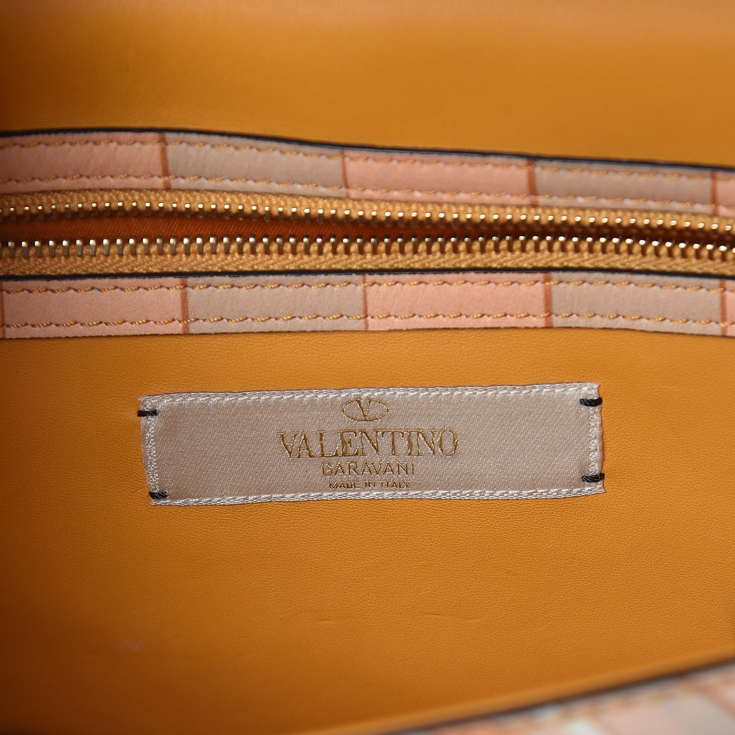 Valentino Garavani Vitello Native Couture 1975 Medium Glam Lock Rockstud Flap Mandarin Sorbet 6 of 10