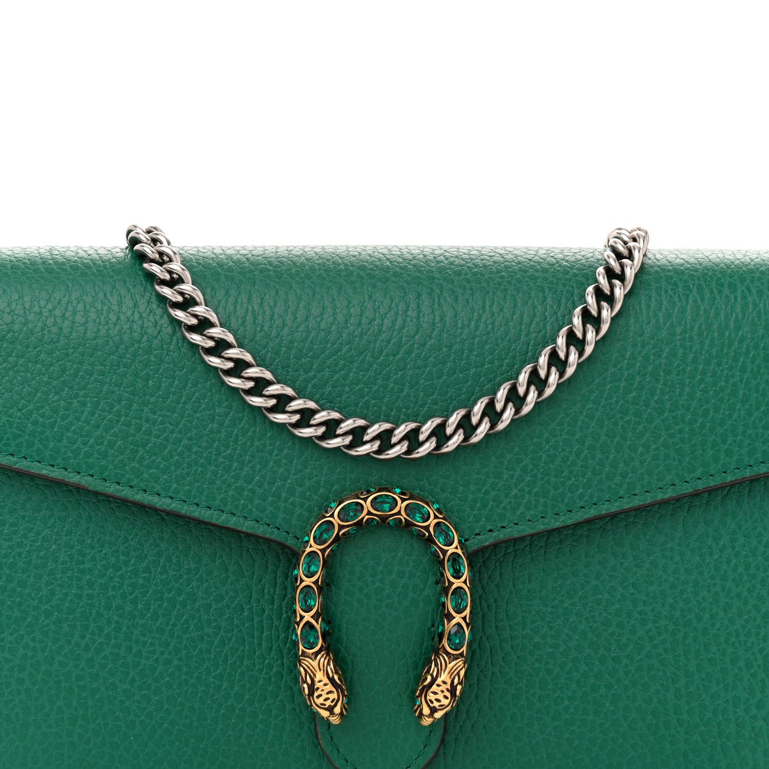 Gucci Calfskin Mini Dionysus Chain Wallet Emerald 9 of 12