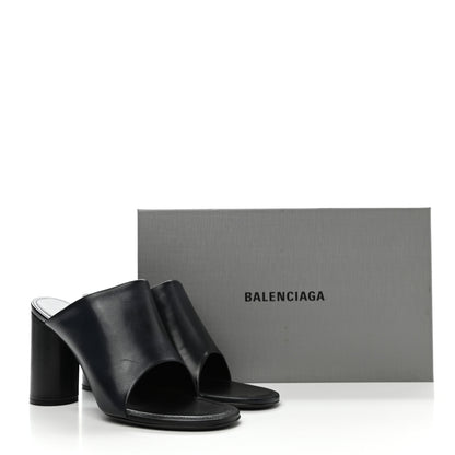 Balenciaga Shiny Sheepskin Oval 90mm Mule Pump 40 Navy 8 of 8
