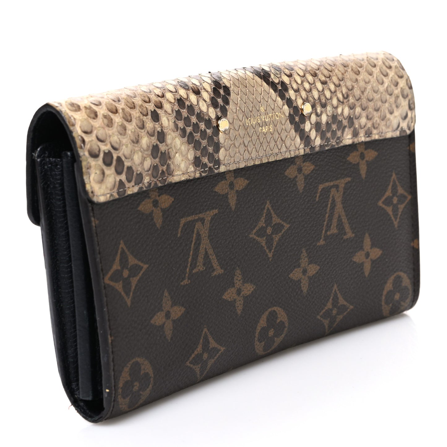 Snakeskin Monogram Pallas Wallet Black