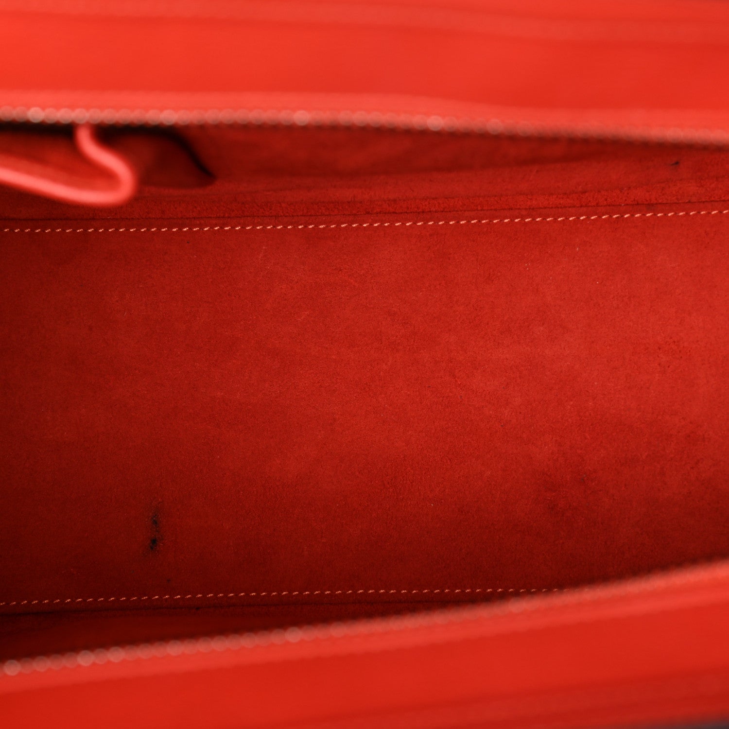Celine Drummed Calfskin Micro Luggage Vermillion 1877294