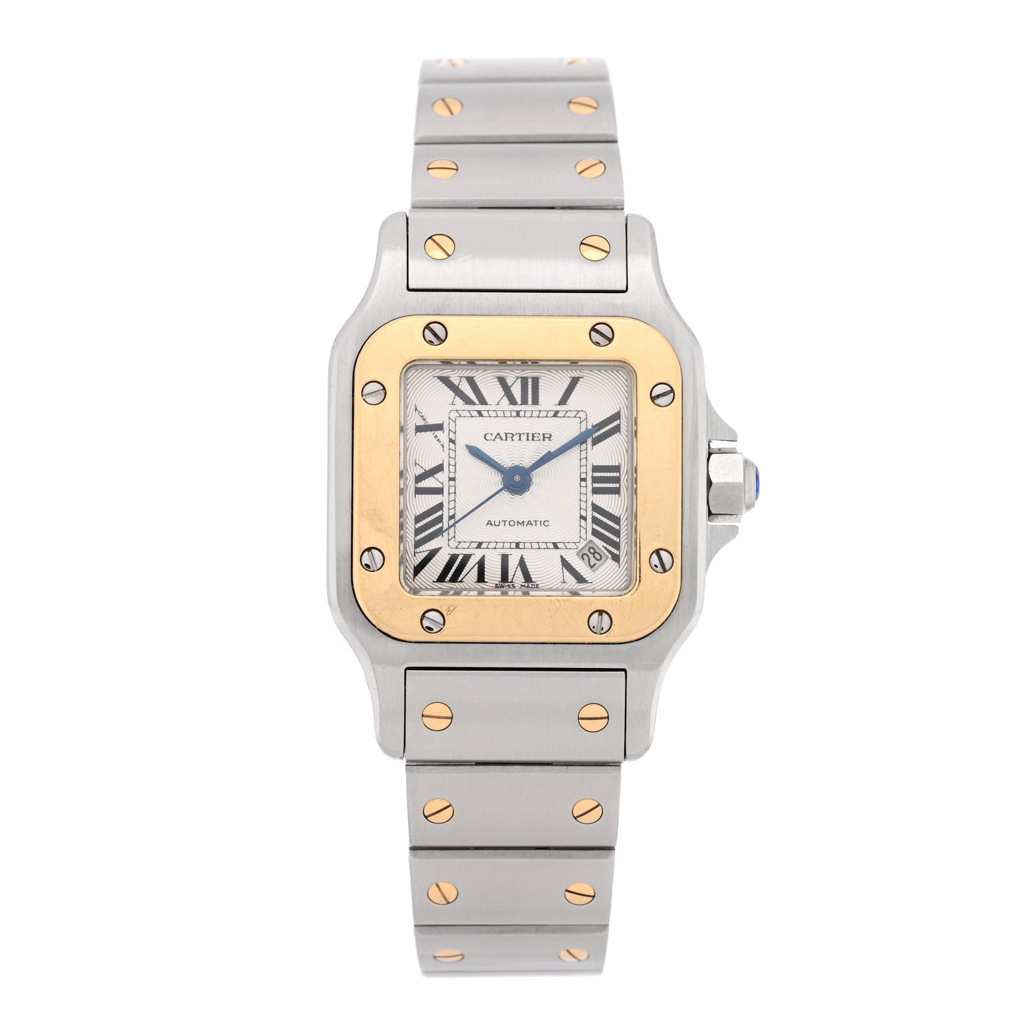Cartier Stainless Steel 18K Yellow Gold 24mm Santos De Cartier Galbee Automatic Watch 1 of 4