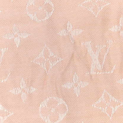 Louis Vuitton Silk Wool Monogram Denim Shawl Rose 4 of 13